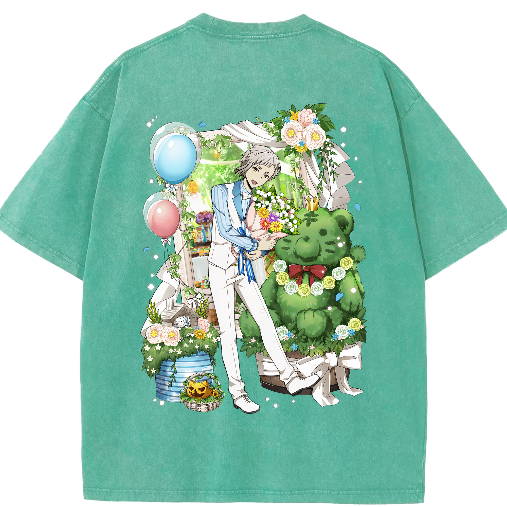（画像用） 文豪ストレイドッグス Bungo Stray Dogs 綿100% ヴィンテージ風 半袖Tシャツ（背面プリント）